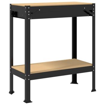Werkbänke mit Schubladen Schwarz 81 x 41 x 145 cm Holzwerkstoff