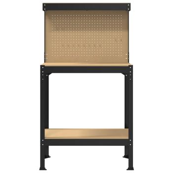 Werkbänke mit Regal Schwarz 81 x 41 x 145 cm Holzwerkstoff