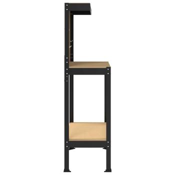 Werkbänke mit Regal Schwarz 81 x 41 x 145 cm Holzwerkstoff