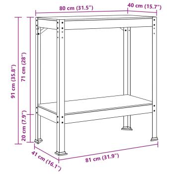 Werkbänke mit Regal Schwarz 81 x 41 x 145 cm Holzwerkstoff