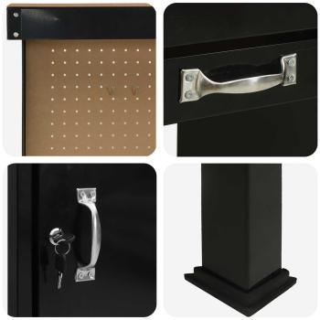 Werkbänke mit Schubladen Schwarz 81 x 41 x 145 cm Holzwerkstoff