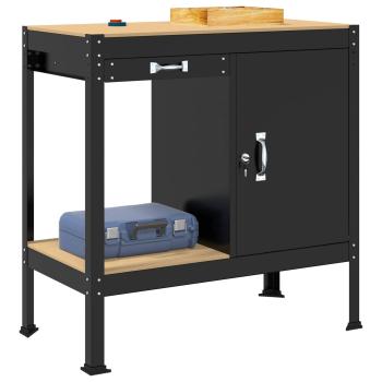 Werkbänke mit Schubladen Schwarz 81 x 41 x 145 cm Holzwerkstoff