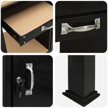 Werkbänke mit Schubladen Schwarz 81 x 41 x 145 cm Holzwerkstoff