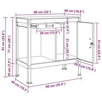 Werkbänke mit Schubladen Schwarz 81 x 41 x 145 cm Holzwerkstoff