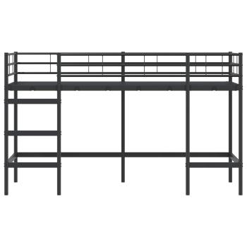 Kinderloftbett Uni Schwarz 75 x 190 cm Stahl