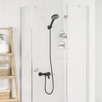 Duschkopf Set Schwarz G 1 / 2 Zoll Messing