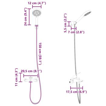 Duschkopf Set Chrom G 1 / 2 Zoll
