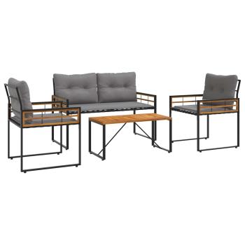 Gartenmöbel Set mit Kissen 4 pcs Hellgrau