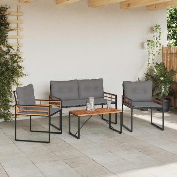 Gartenmöbel Set mit Kissen 4 pcs Hellgrau