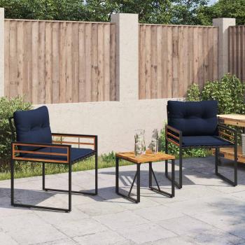 ARDEBO.de - Gartenmöbel Set mit Kissen 3 pcs Marineblau