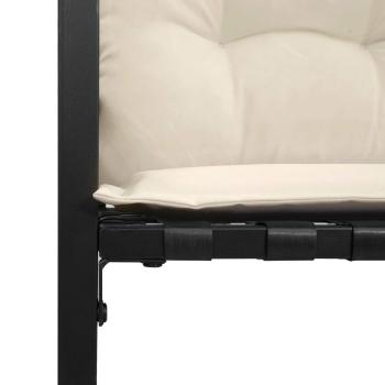 Holz-Lagenbank mit Kissen Uni mit Kissen Creme 114 x 55 x 77 cm