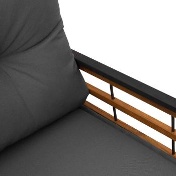 Holz-Lagenbank mit Kissen Uni Blassgrau 114 x 55 x 77 cm