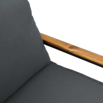 Bank mit Kissen Grau und Dunkelgrau 115 x 65 x 72 cm Rattan