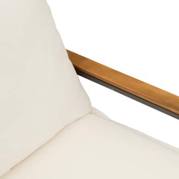 Bank mit Kissen Beige und Cremeweiß 115 x 65 x 72 cm Rattan