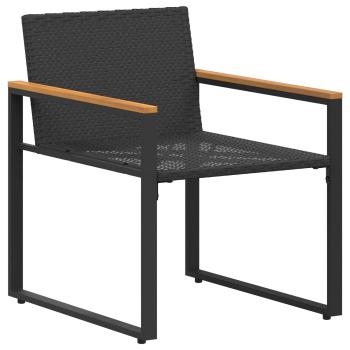 ARDEBO.de - Möbelsets mit Kissen 3 pcs Schwarz und Cremeweiß Rattan