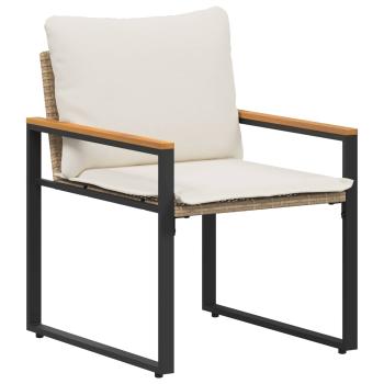 Möbelsets mit Kissen 3 pcs Beige und Cremeweiß Rattan