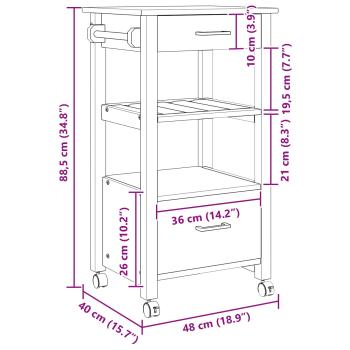Küchentrolley Uni Schwarz