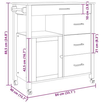 Küchentrolley Uni Schwarz