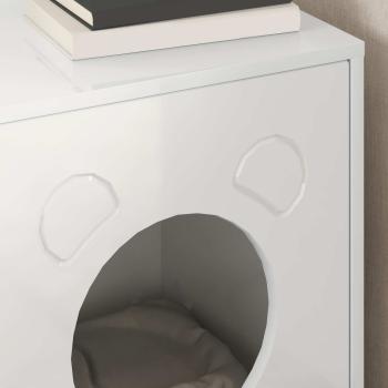 Katzenhaus Glänzend Weiß 42,5 x 40 x 52,5 cm Holzwerkstoff