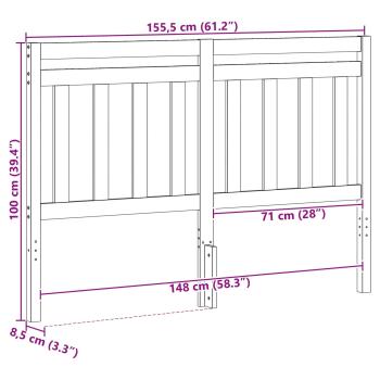 Kopfteil mit Kopfteil Wachsbraun 155,5 x 100 cm