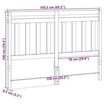 Kopfteil mit Kopfteil Wachsbraun 165,5 x 100 cm