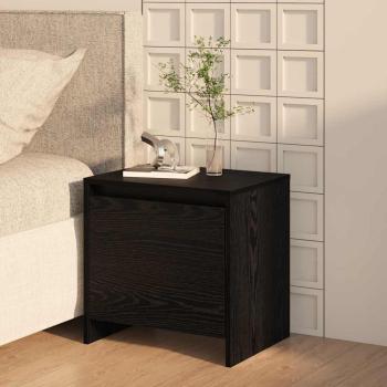 ARDEBO.de - Nachttisch Schwarz Eichen-Optik 45 x 34 x 44,5 cm Holzwerkstoff