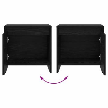 Nachttisch Schwarz Eichen-Optik 45 x 34 x 44,5 cm Holzwerkstoff