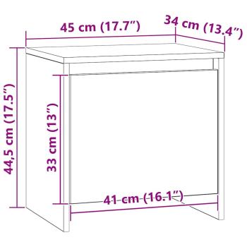 Nachttisch Schwarz Eichen-Optik 45 x 34 x 44,5 cm Holzwerkstoff