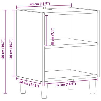 Bettschrank 2 pcs Schwarz Eichen-Optik 40 x 30 x 50 cm