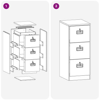 Aktenschrank Anthrazit 44 x 50 x 106,5 cm Kaltgewalzter Stahl