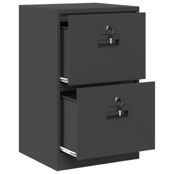 Aktenschrank Schwarz 44 x 50 x 106,5 cm Kaltgewalzter Stahl