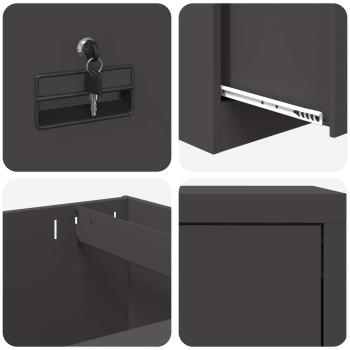 Aktenschrank Schwarz 44 x 50 x 106,5 cm Kaltgewalzter Stahl