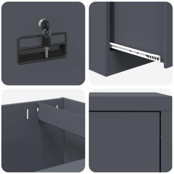 Aktenschrank Anthrazit 44 x 50 x 106,5 cm Kaltgewalzter Stahl