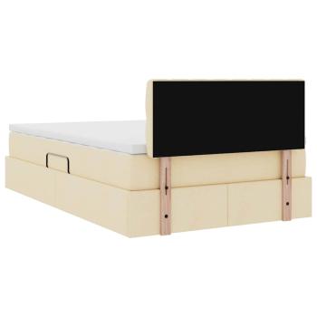 ARDEBO.de - Aufbewahrungsbett mit Matratze Creme 120 x 200 cm Holzwerkstoff