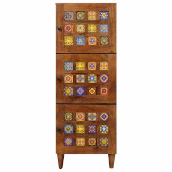 Highboard mit Tür Walnuss 40 x 33,5 x 110 cm Massivholz Mango