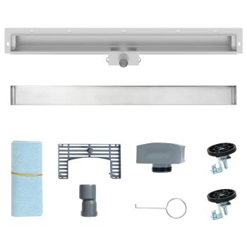 Wandmontierter Duschablauf Silber 90 cm Edelstahl 304