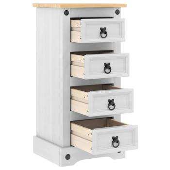 Nachttisch Weiß 35 x 32,5 x 74 cm Massives Kiefernholz