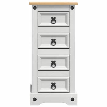 Nachttisch Weiß 35 x 32,5 x 74 cm Massives Kiefernholz