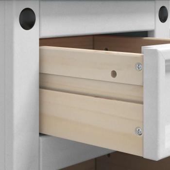 Nachttisch Weiß 35 x 32,5 x 74 cm Massives Kiefernholz