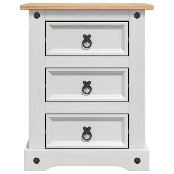 Nachttisch Weiß 53 x 39 x 66 cm Massives Kiefernholz