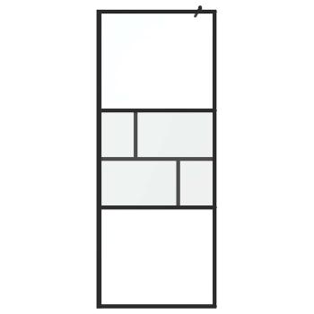 Walk-in Duschwand Schwarz 80 x 195 x 0,5 cm Glas und Aluminium