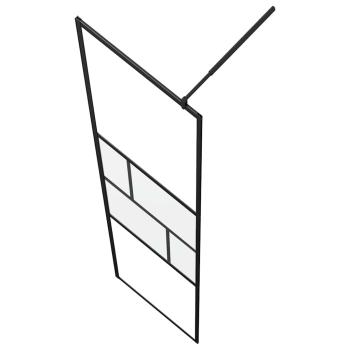 Walk-in Duschwand Schwarz 80 x 195 x 0,5 cm Glas und Aluminium