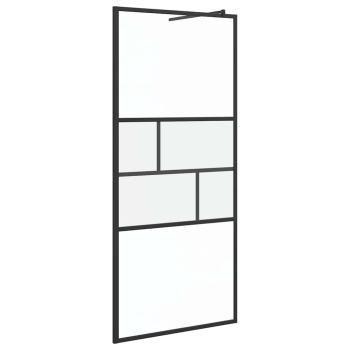 Walk-in Duschwand Schwarz 80 x 195 x 0,5 cm Glas und Aluminium