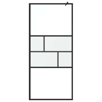 Walk-in Duschwand Schwarz 80 x 195 x 0,5 cm Glas und Aluminium