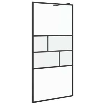 Walk-in Duschwand Schwarz 80 x 195 x 0,5 cm Glas und Aluminium