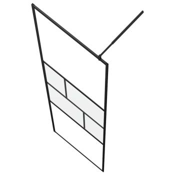 Walk-in Duschwand Schwarz 80 x 195 x 0,5 cm Glas und Aluminium