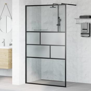 ARDEBO.de - Walk-in Duschwand Schwarz 80 x 195 x 0,5 cm Glas und Aluminium