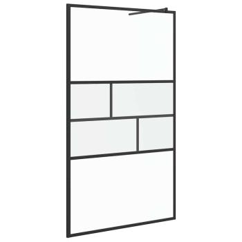 Walk-in Duschwand Schwarz 80 x 195 x 0,5 cm Glas und Aluminium
