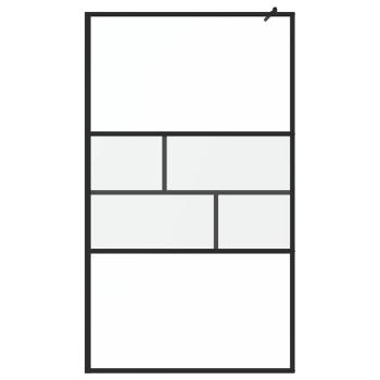 Walk-in Duschwand Schwarz 80 x 195 x 0,5 cm Glas und Aluminium