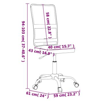 Bürostuhl Höhenverstellbar Grau Netzstoff